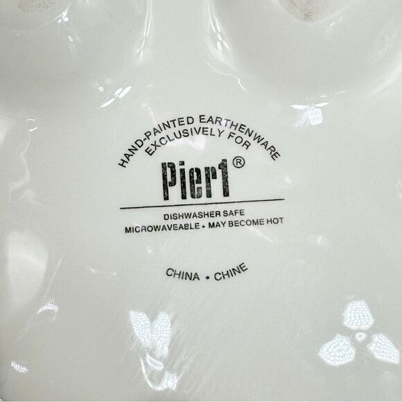 Pier 1 Pastel Deviled Eggs Easter Ceramic Platter Multicolor 11 Inch Round - Picture 7 of 13